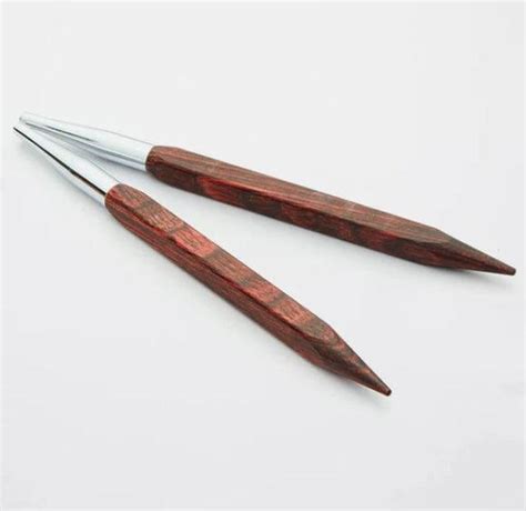 Knitter's Pride 4.5" 4.50 mm/US 7 Rosewood Cubics Interchangeable Tips